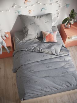 Простынь на резинке поплин Сказка "Lovecats (компаньон)" 120x200 см