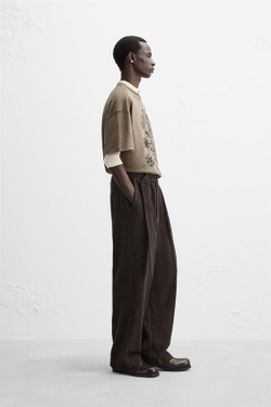 ZARА X NANUSHKA ФУТБОЛКА С ПРИНТОМ, КОРИЧНЕВЫЙ