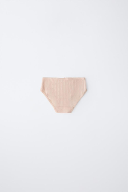 ZARA НАБОР ИЗ ШЕСТИ ТРУСОВ С ЦВЕТОЧНЫМ ПРИНТОМ, ПУДРОВО-РОЗОВЫЙ