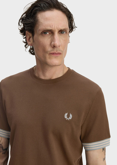 Футболка FRED PERRY Striped Cuff T-Shirt