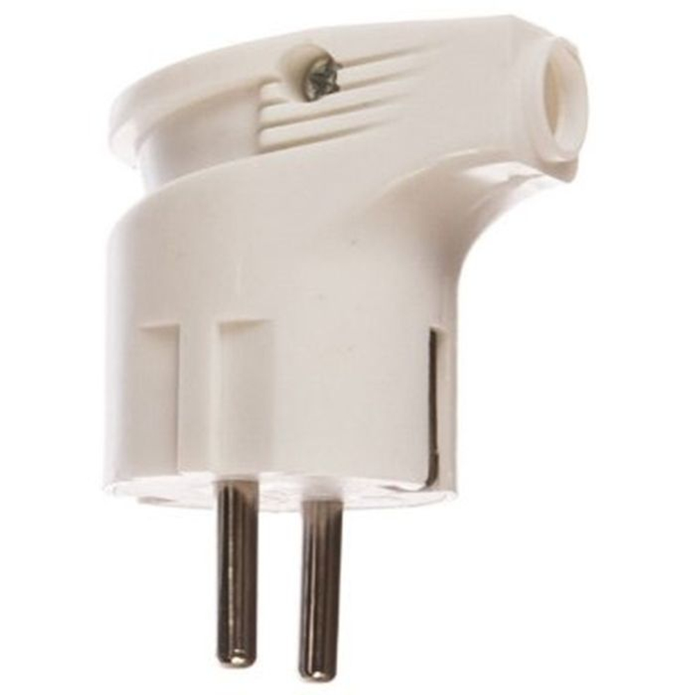 Ecola вилка угловая земля 16А 250В белая AEPL2WEA