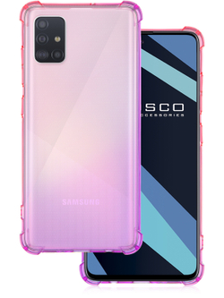 Чехол ROSCO для Samsung Galaxy A51 оптом (арт. SS-A51-HARD-TPU-PINK-PURPLE)