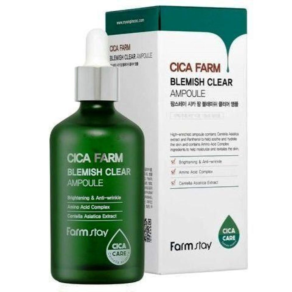 Farm Stay Cica Farm Blemish Clear Ampoule высокоактивная ампульная сыворотка с центеллой азиатской против несовершенств кожи