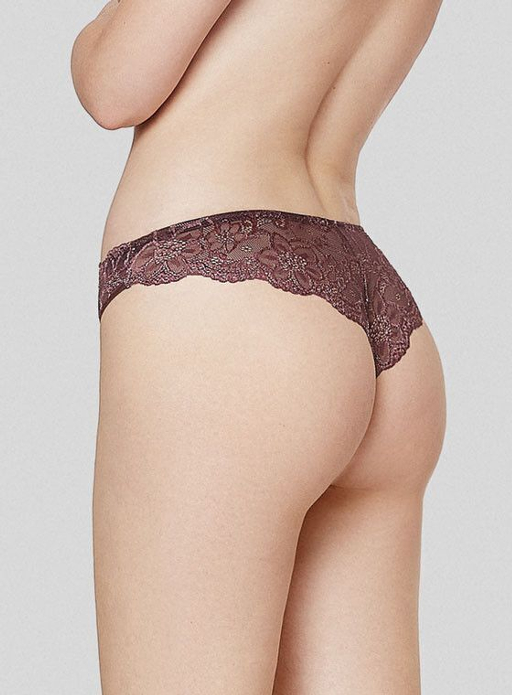 Нежные кружевные трусики-бразилиана (Размер: 4 размер) (Цвет: аквамариновый)