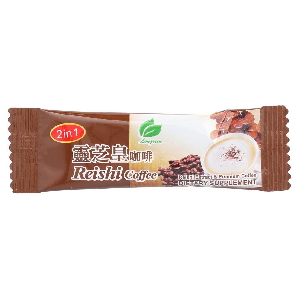 Longreen, 2 в 1, кофе с рейши, 30 пакетиков по 65,4 г (2,3 унции)