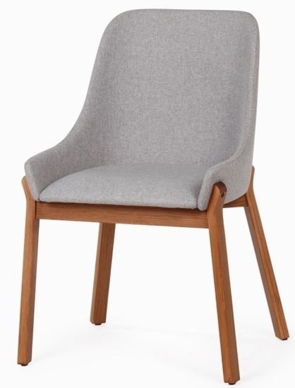 Стул Safia светло-серая ткань и деревянные ножки