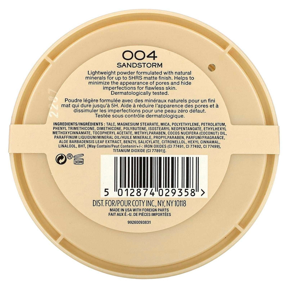 Rimmel London, Stay Matte, легкая матирующая пудра, 004 Sandstorm, 14 г (0,49 унции)