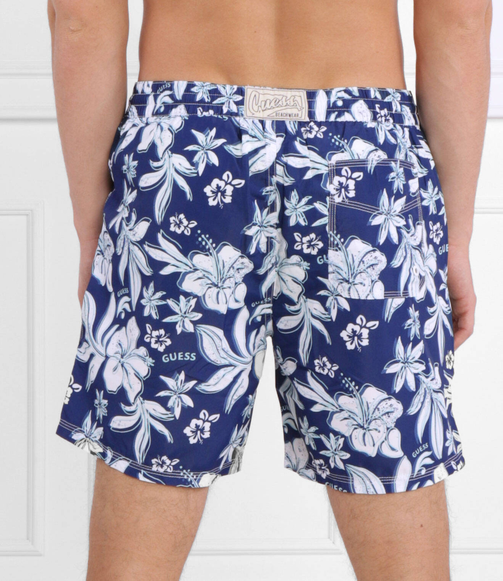 Шорты для плавания SWIMTRUNK MEDIUM IBISCUS AOP Guess Underwear - темно-синий(F3GT18 TEL62)