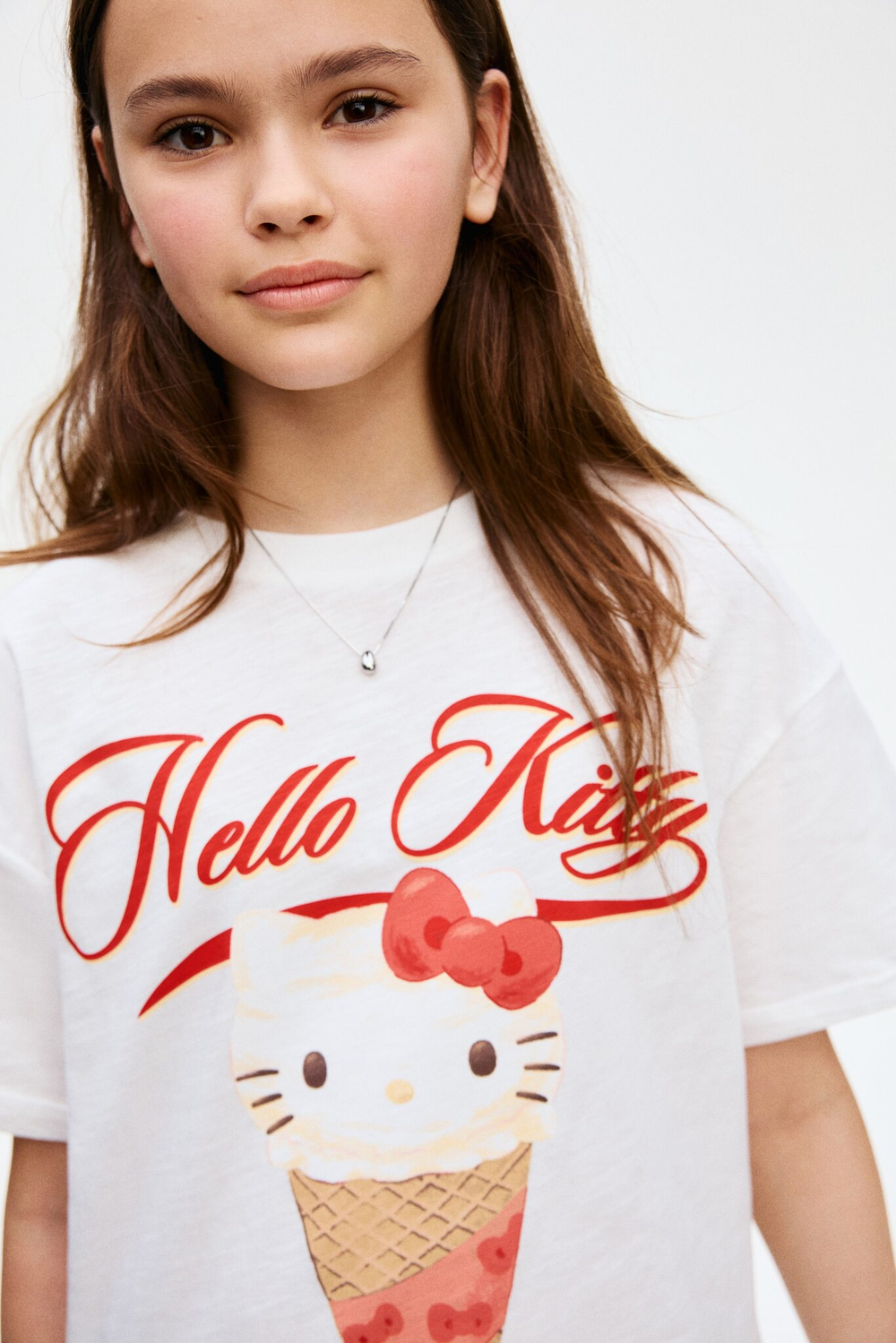 H&M Футболка оверсайз с принтом, белый