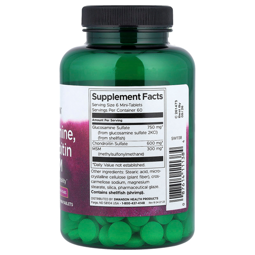 Swanson, Глюкозамин, хондроитин и МСМ, 360 мини-таблеток