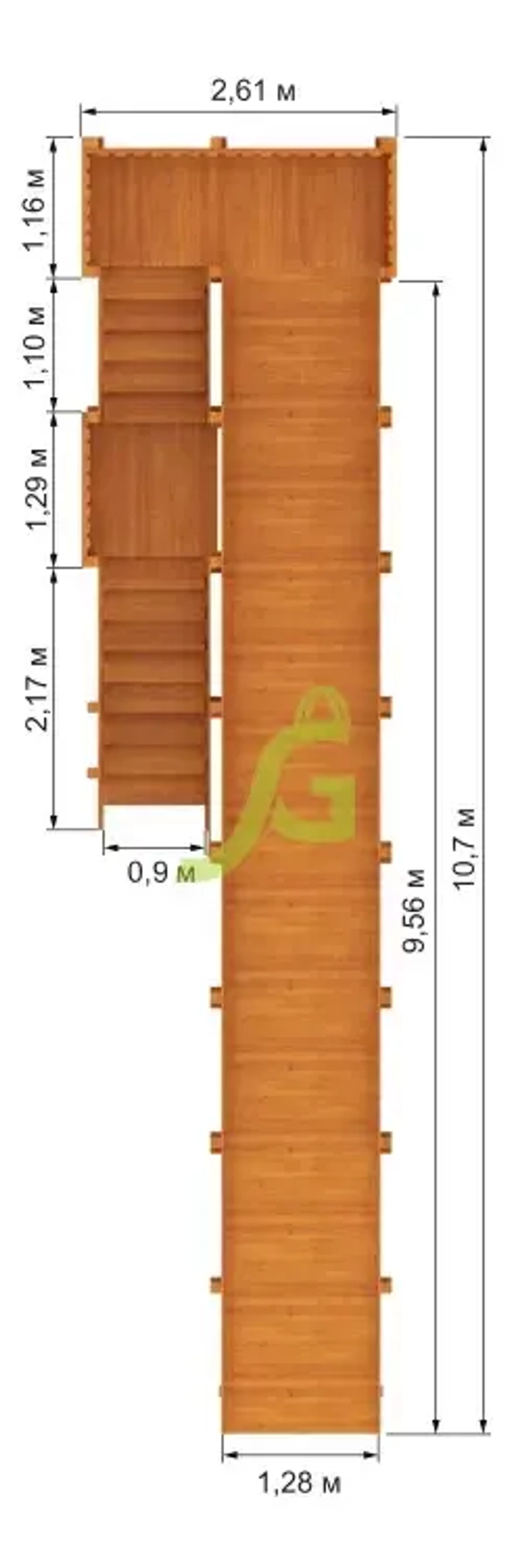 Зимняя горка Snow Fox, скат 10 м