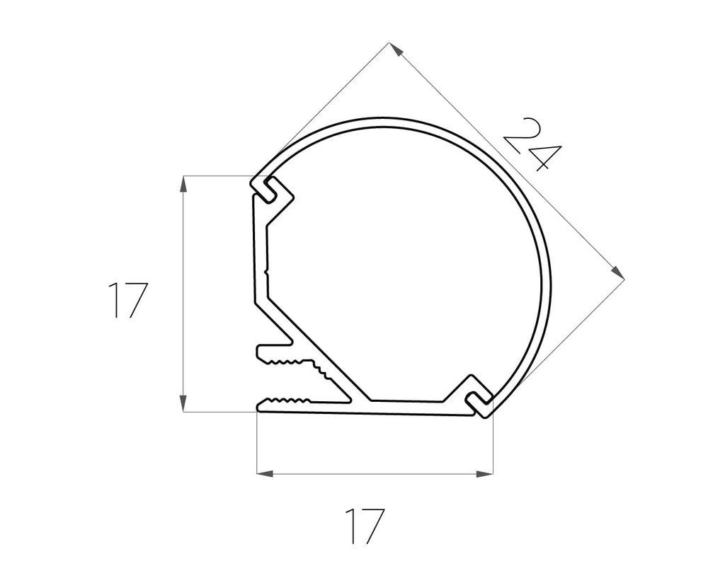 Профиль угловой алюминиевый LC-PUT-1717-2 Anod