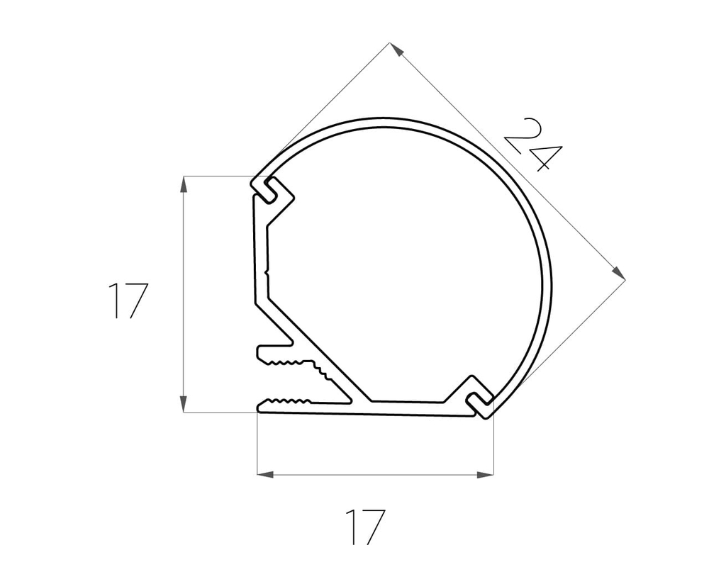 Профиль угловой алюминиевый LC-PUT-1717-2 Anod