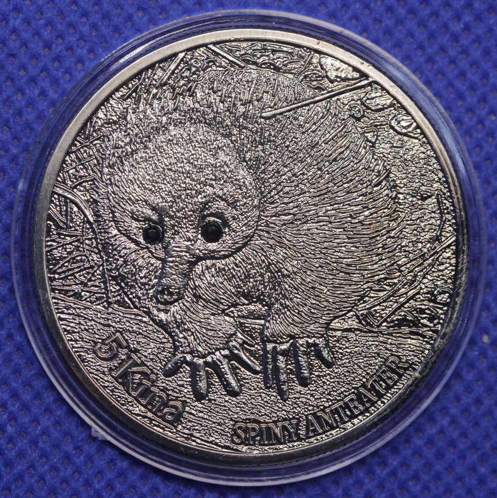 Монета 5 Кина 2012 года Папуа-Новая Гвинея Колючий муравьед. Копия монеты