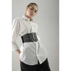 Ремень женский, XS-L, ширина 13 см, цвет черный