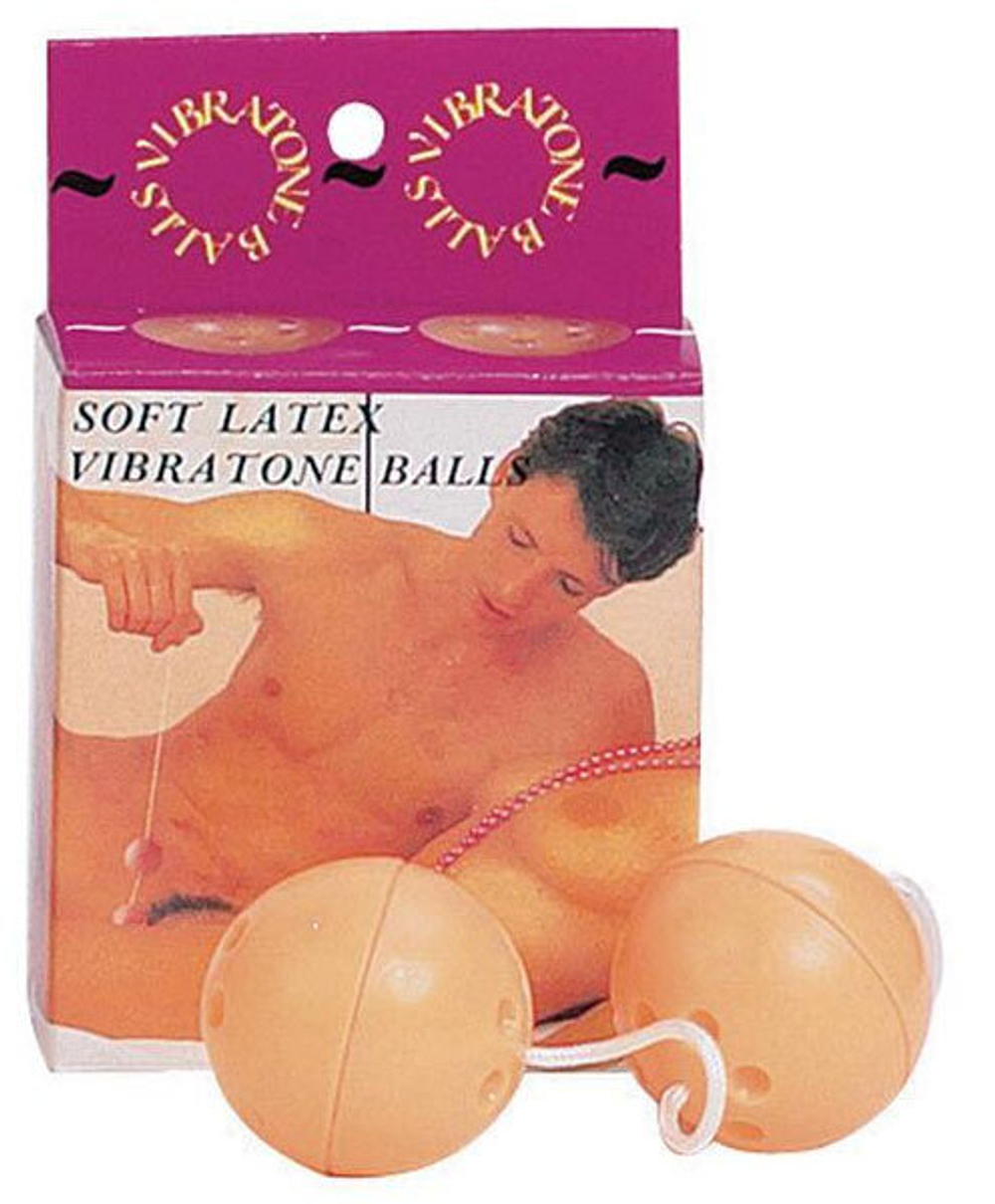 Вагинальные шарики со смещенным центром тяжести SOFT LATEX VIBRATONE BALL (Цвет: бежевый)