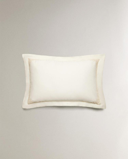 ZARA HOME АТЛАСНАЯ НАВОЛОЧКА С ВЫШИВКОЙ, ЗОЛОТОЙ