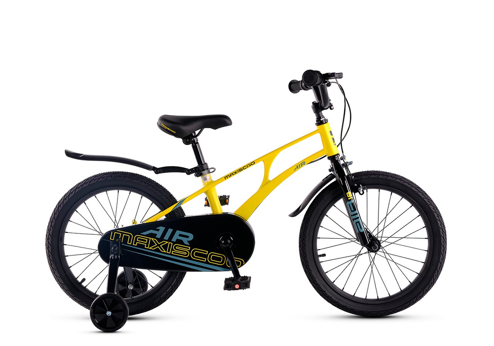 Велосипед 18'' Maxiscoo AIR Стандарт Желтый Матовый (2025)