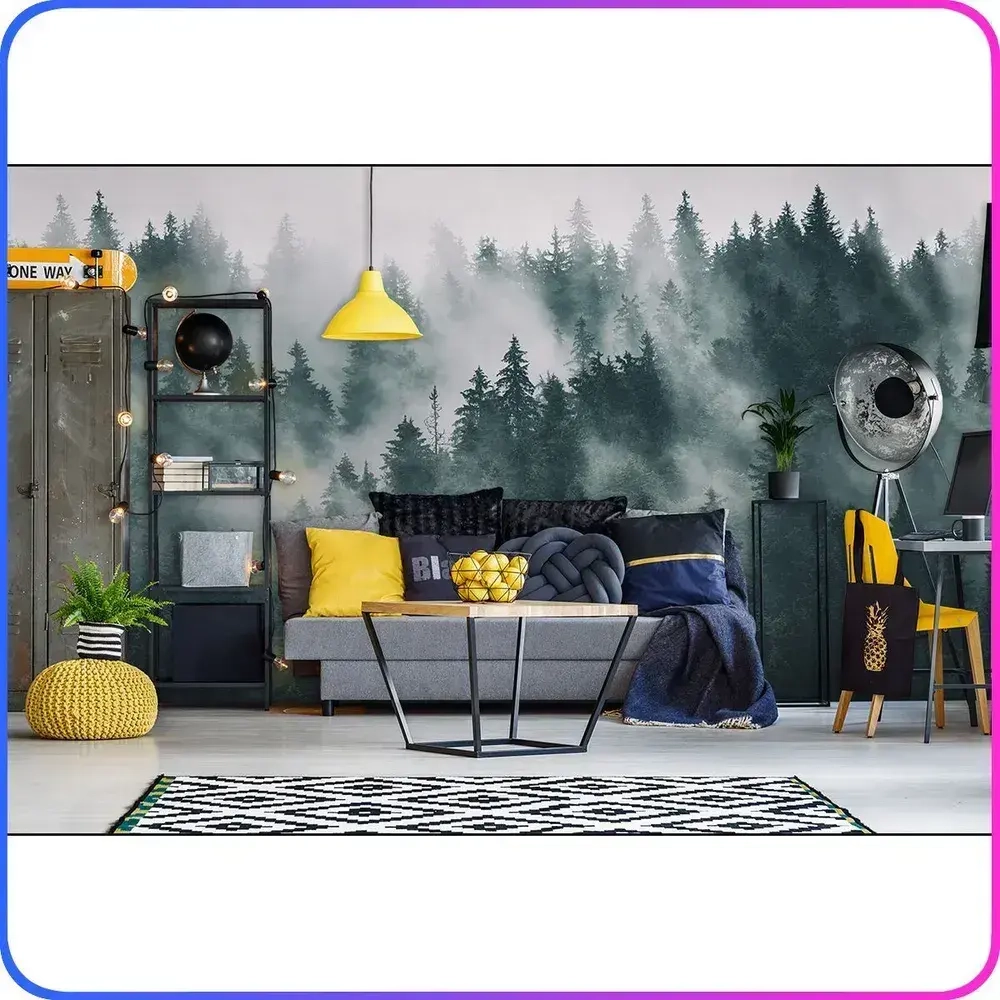 Фотообои 3d на стену флизелиновые Туманный лес 500х270 см Luxury Walls AM13105