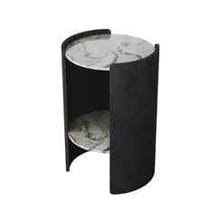 Столик Lagom Stone D 43 см высота 64 см (камень OV2, черный)