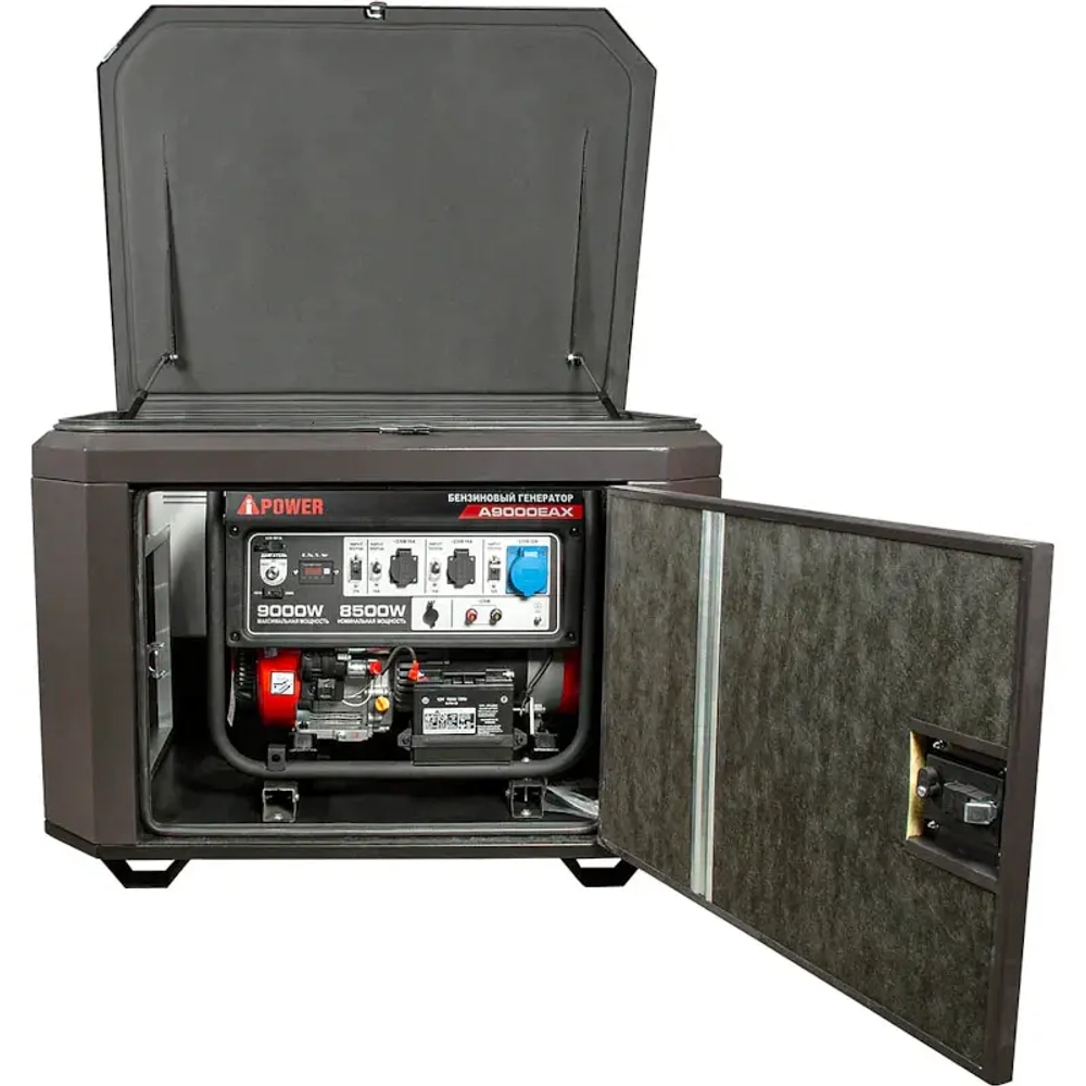A-iPower A9000EAX бензиновый генератор в кожухе 1200 RAL 8019 с блоком АВР 400В/25А (8 pin) New УТ-11182380/29109