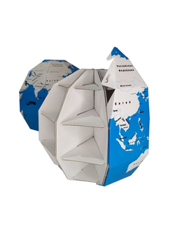 бумажный конструктор 3D пазл глобус раскраска Страны мира ТамТут голубой Декор для дома, подарок