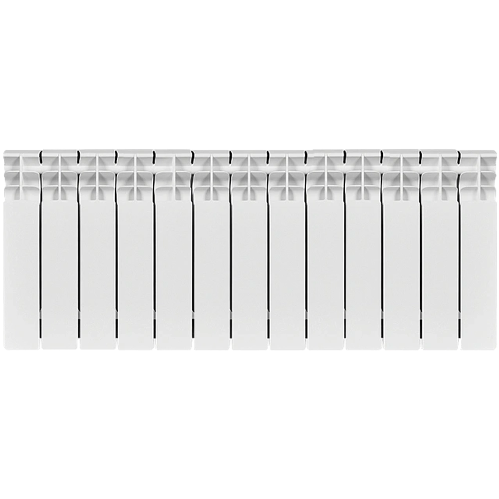 Радиатор биметаллический STOUT TITAN 350 - 13 секций (подключение боковое, цвет белый)