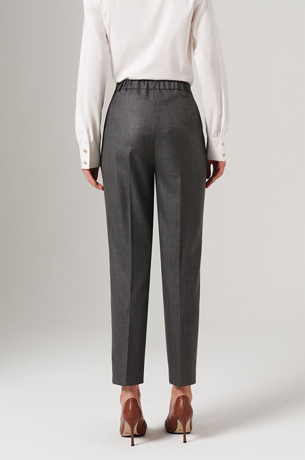 31090 Брюки женские (темно-серый полоска)