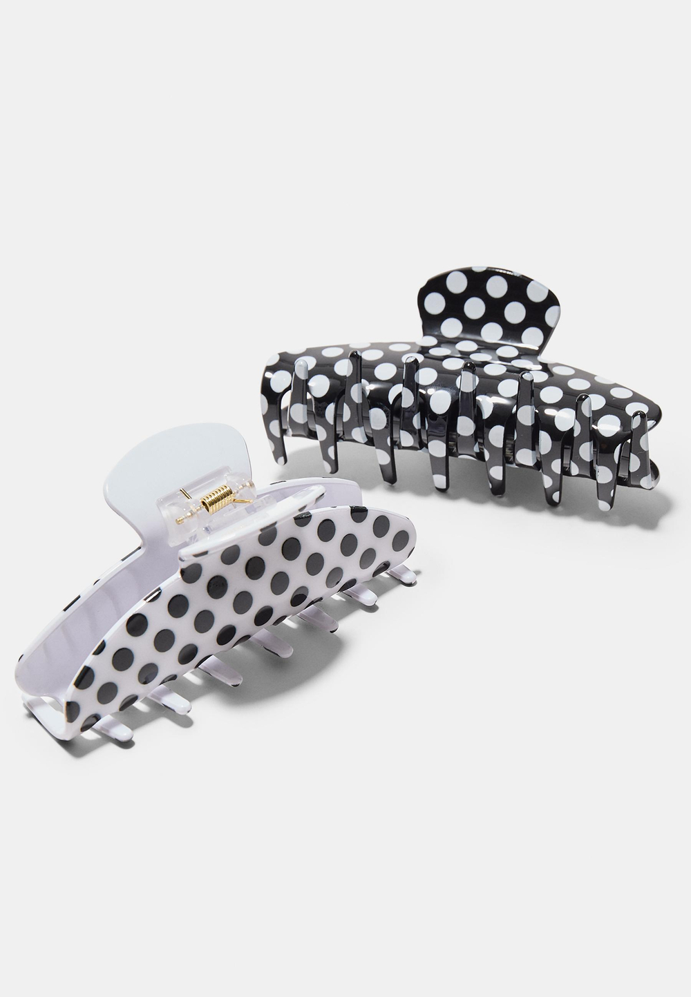 STRADIVARIUS Набор из 2 заколок для волос в горошек, черный