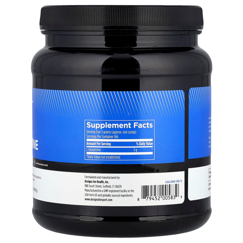 Designs For Health, L-глютамин, 500 г (1,1 фунта)