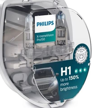 Автолампа H1 12V 55W (P14,5s) Philips +150% X-treme Vision Pro150 (кт2шт) #12258XVPS2 ORIGINAL