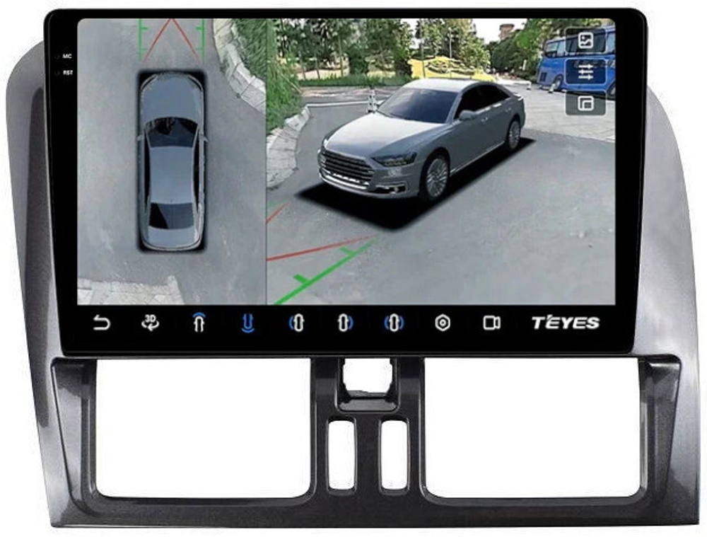 Магнитола для Volvo XC60 2008-2013 - Teyes CC3-2K-360 на Android 10, 2K QLED, 6Гб+128Гб, CarPlay, 4G SIM-слот, 4 камеры в комплекте