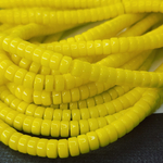 Бусины шайбы, рондель, желтый, лэмпворк, стекло, р-р 6мм, цена за набор 10 шт