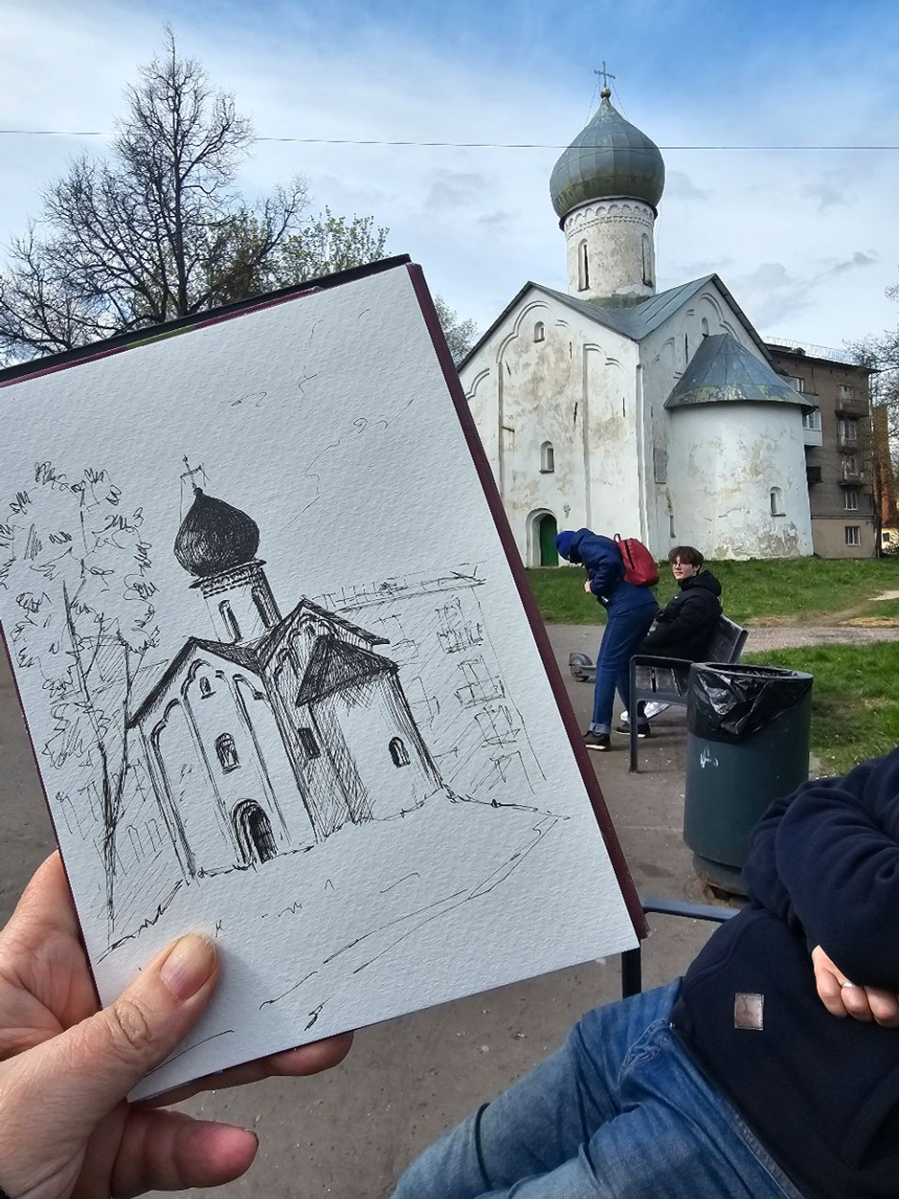 Картина, графика в паспарту 21х30 см на стену для интерьера "Церковь Двенадцати Апостолов на Пропастех"