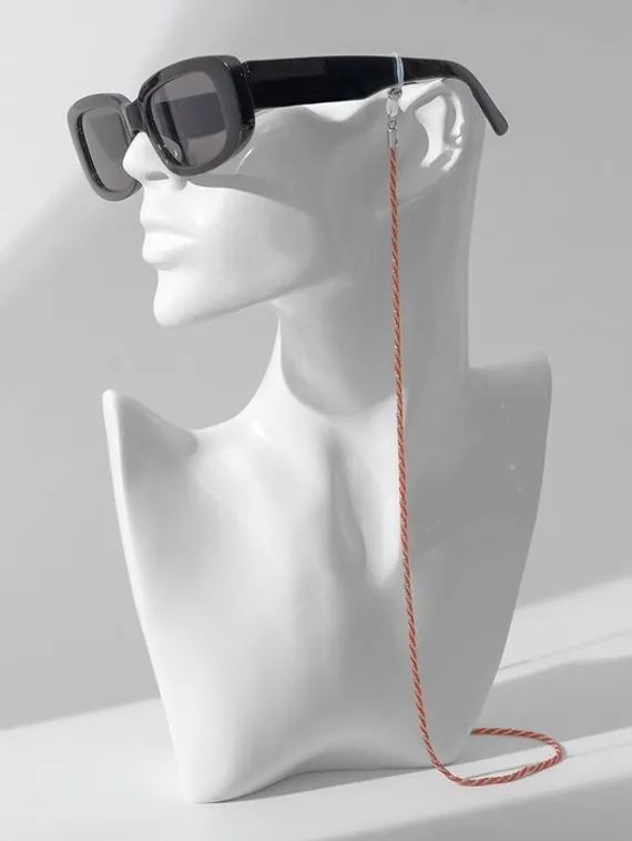 Цепочка для очков "Эстетика" №32, цвет красно-серебристый, 70 см