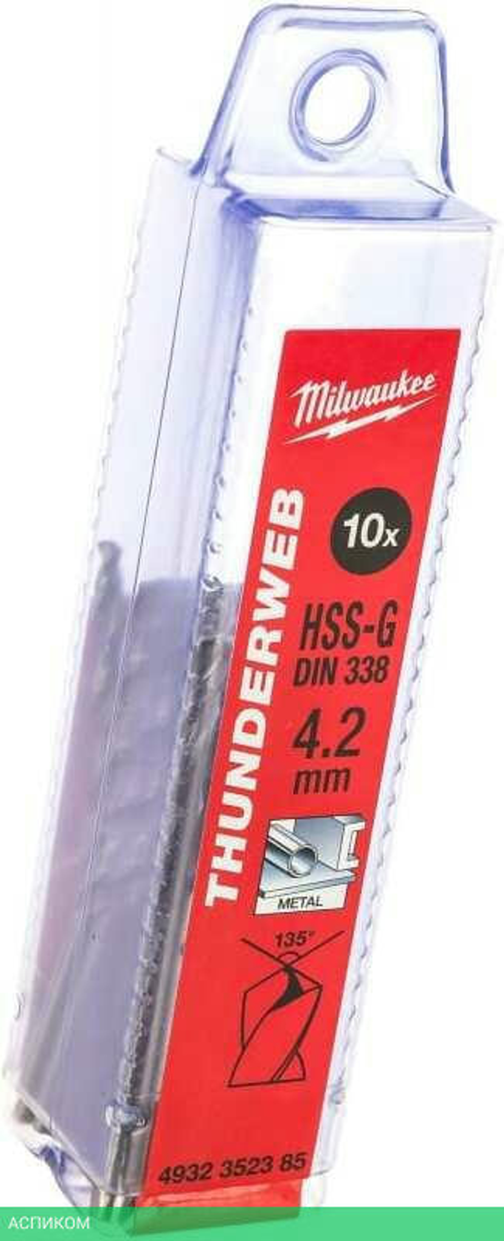 Сверло по металлу Milwaukee Thunderweb HSS-G 4.2x75мм 10шт (4932352385)