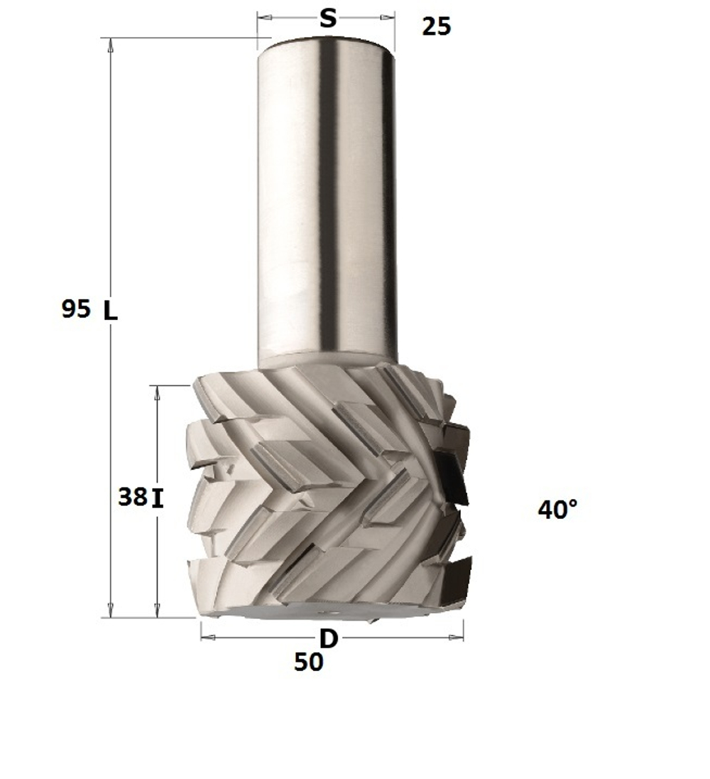 Концевая фреза Full Clean D.50x38 Z=3+3 S.25 RH H=4