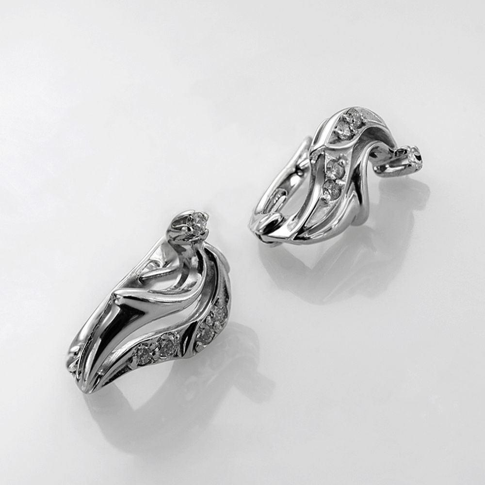 Серьги из белого золота 585 пробы с бриллиантами