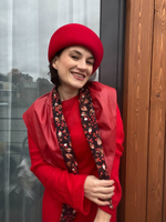 Берет фетр асимметричный красный