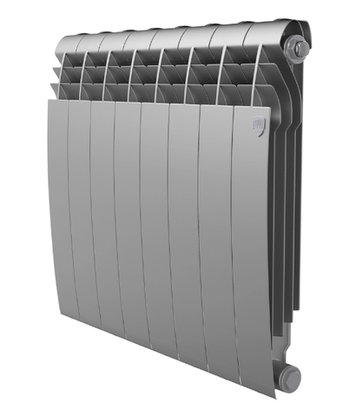 Радиатор биметаллический серый BiLiner 500 Silver 8 секций нижнее подключение