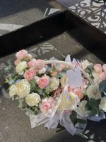 Цветочная корзина в розово- белой гамме!