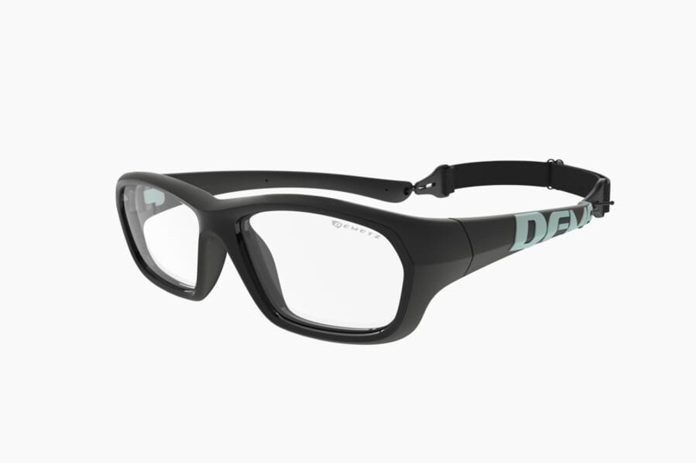 Спортивные очки с диоптриями Demetz Softness R / Black / Light Mint Colorless Cat.0