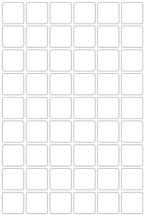 Виниловые наклейки для маркировки Policomprint М2, 20х20 мм. 108 шт.