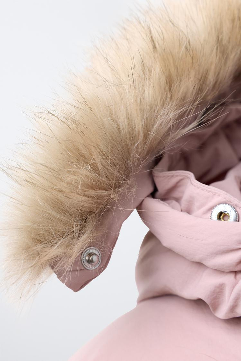 ZARA ПУХОВИК WATER REPELLENT С ОТСТЕГИВАЮЩИМСЯ МЕХОВЫМ КАПЮШОНОМ, РОЗОВЫЙ