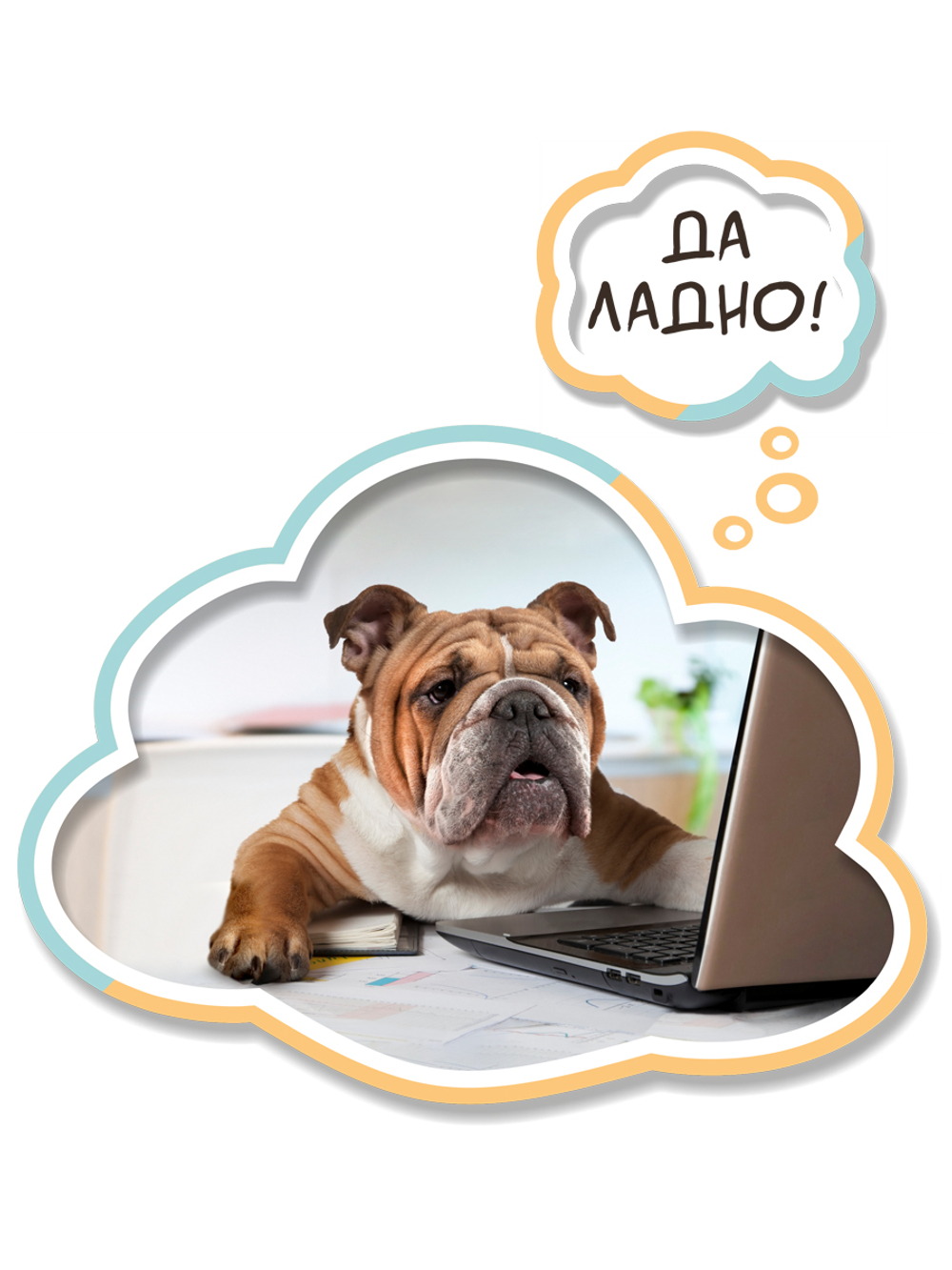 Футболка с собакой "Да ладно"