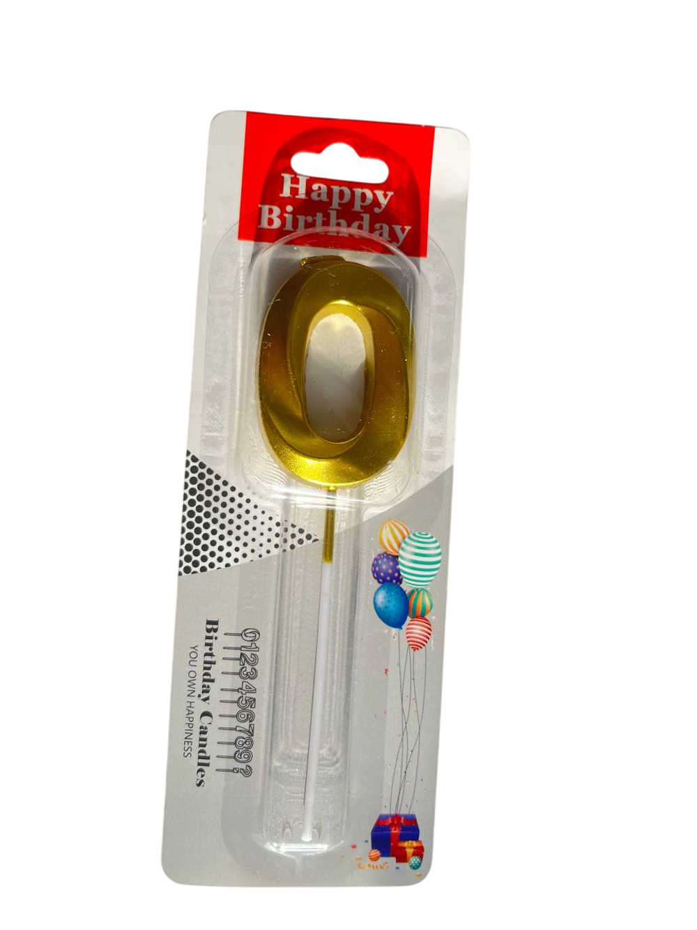 Свечи "Цифра (0-9)" Золотая