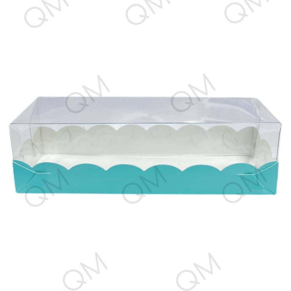 Коробка для макарон с пластиковой крышкой 190*55*55 мм (тиффани), 50шт
