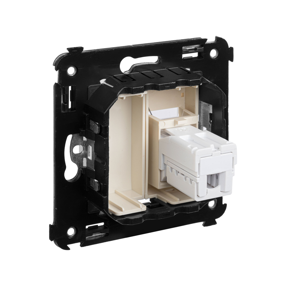 Телефонная розетка RJ-12 в стену одинарная, "Avanti", "Ванильная дымка"