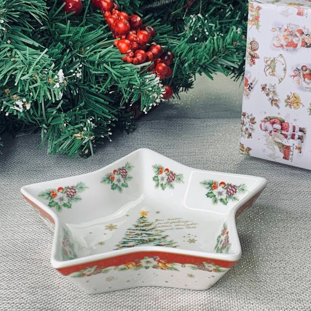 Lenardi 205-289 Блюдо 14,5 см НОВЫЙ ГОД в под.уп.(х36)Фарфор