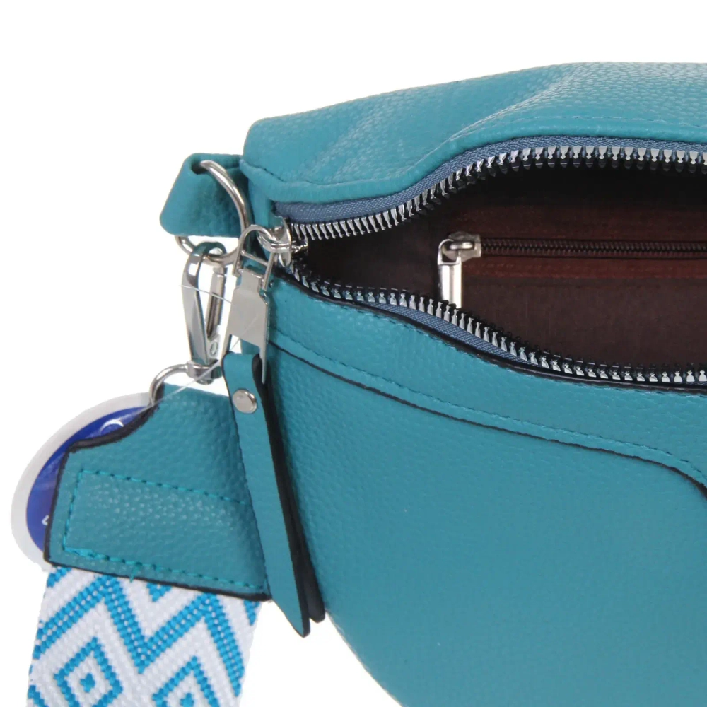 Сумка женская через плечо «ИМАНИ», цвет лазурный, три кармана, 24*19*7*5см (лейбл Ultramarine)